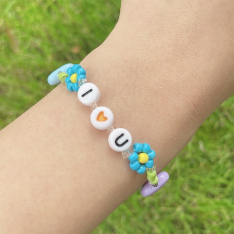 Neue Stil Sommer Candy Farbe Buchstaben Obst Herz Blumen Perlen Halskette Armband's discount tags