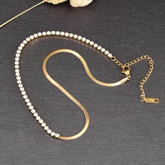 Nouveau style D'os de Serpent Chaîne couture incrusté diamant Titane Acier 18K Placage à L'or de foulard
