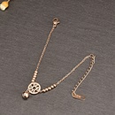 retro style Coin pendant Beads chain Titanium Steel Plated 18K Rose Gold braceletpicture8