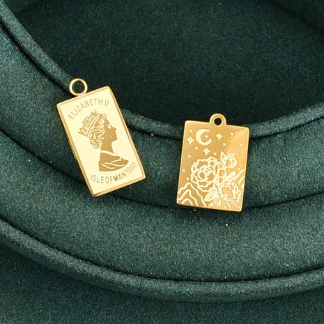 Nuevo estilo titanio acero oro-Plateado Rectangular carta patrón DIY Accesorios's discount tags
