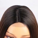 Damen Percke Champagner langes glattes Haar Chemiefaser Kopf bedeckung MitteltemperaturSeiden percke wigspicture7