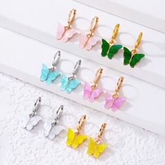Fashion Alloy Multicolor Butterfly Earrings Daily Drop Earrings