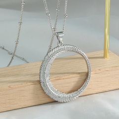 Unisex Luxus Mode Minimalisti scher Wind Oval Kupfer Messing Halskette Mit Anhänger Keine Intarsien Kupfer Halsketten