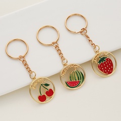 Mode Niedlichen Frische Obst Serie Kirsche Wassermelone Erdbeere Legierung Schlüssel Ring Anhänger