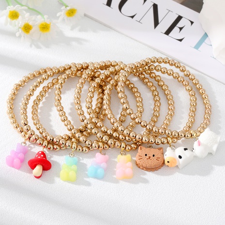 Women'S Simple Style Animal Bear Mushroom Alloy Resin Bracelets Beaded Bracelets & Bangles's discount tags