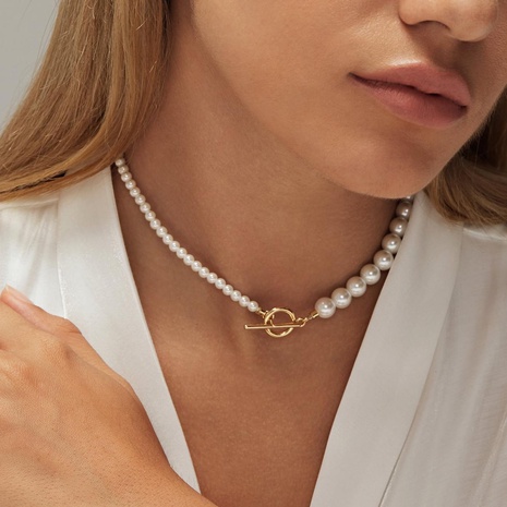 Mode Einfarbig Imitation perlen Legierung Perlen Keine Intarsien Halskette's discount tags