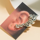 Shiny Alloy Leaves Ear Studs Selfie Electroplating Rhinestone ClipCuff Earrings 1 Piecepicture6