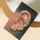 Shiny Alloy Leaves Ear Studs Selfie Electroplating Rhinestone ClipCuff Earrings 1 Piecepicture8