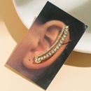 Sweet Alloy Geometric Pattern Ear Studs Daily Electroplating Rhinestone ClipCuff Earrings 1 Piecepicture6