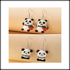 Cute Alloy Panda Earrings Daily Drop Earrings
