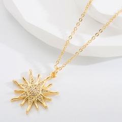 Fashion Alloy Flowers Necklace Daily Electroplating Rhinestone Copper Necklaces 1 Piece