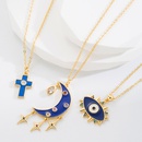 Novelty Design Alloy Moon Necklace Daily Electroplating Rhinestone Copper Necklaces 1 Piecepicture9