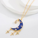 Novelty Design Alloy Moon Necklace Daily Electroplating Rhinestone Copper Necklaces 1 Piecepicture8