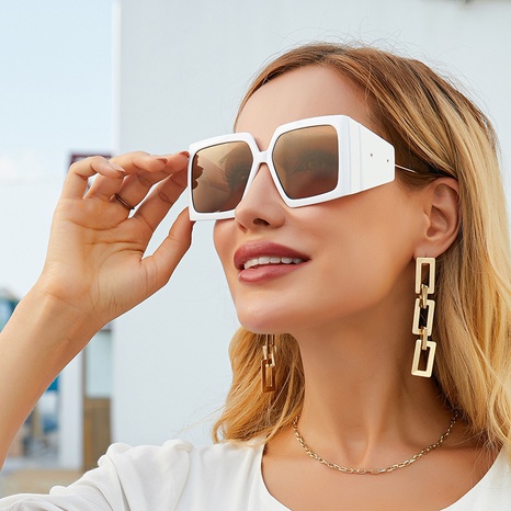 Women'S Fashion Solid Color Leopard Pc Polygon Sunglasses's discount tags