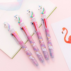 Lindo creativo fresco 6 colores unicornio sueño arco iris impreso bolígrafo