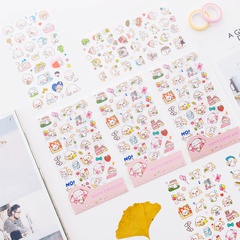 Creative Cute Big Ear Dog Hand Ledger Sticker Set 6 Pieces into Diary DIY Album Decoration Children's Stickers