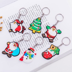 Fashion Christmas Tree Santa Claus Snowman Silica Gel Keychain 1 Piece
