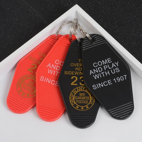 Retro Letter Metal Keychain's discount tags