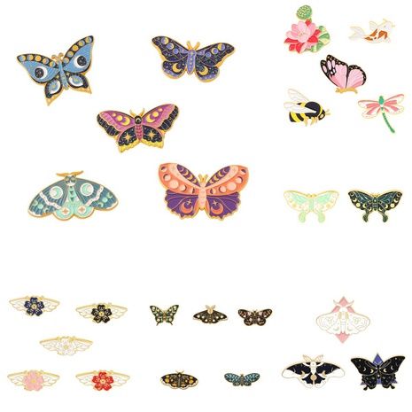 Mode Insekt Blume Schmetterling Legierung Einbrennlack Broschen's discount tags