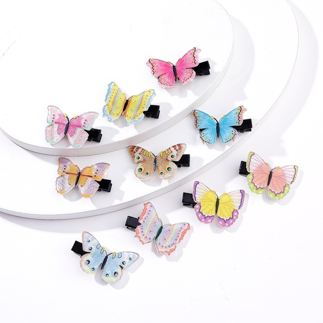 Cute Sweet Butterfly Arylic Printing Hair Clip 1 Set's discount tags
