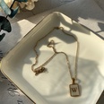 Fashion Letter Titanium Steel Pendant Necklace Metal Inlay Shell Stainless Steel Necklacespicture26
