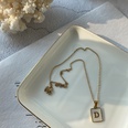 Fashion Letter Titanium Steel Pendant Necklace Metal Inlay Shell Stainless Steel Necklacespicture11