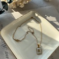 Fashion Letter Titanium Steel Pendant Necklace Metal Inlay Shell Stainless Steel Necklacespicture22