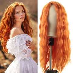 Wig European and American Ladies Wig High-Temperature Fiber Wig Medium Long Curly Hair Foreign Trade Cross-Border New Arrival Wig Factory Wholesale