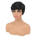 Frauen schwarze kurze Haare Percke Chemiefaser Kopfbedeckung Grohandelpicture10