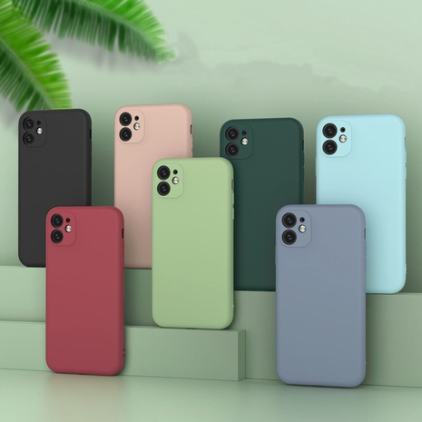 Einfacher Stil Einfarbig Gummi  iPhone Telefon Fällen's discount tags