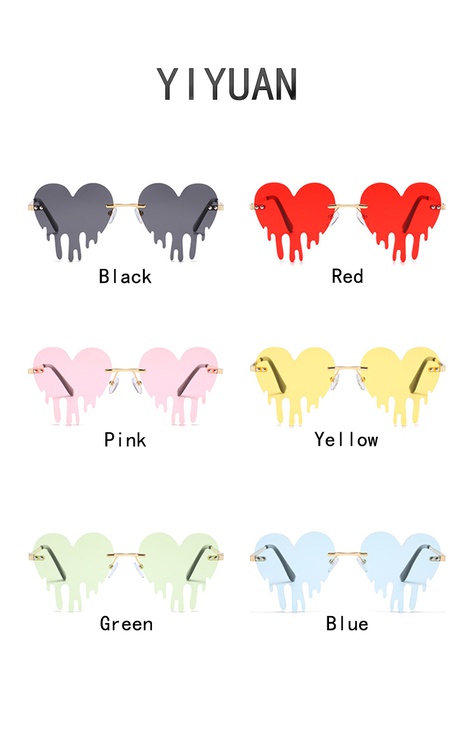 Women'S Fashion Heart Shape Pc Special-Shaped Mirror Sunglasses's discount tags
