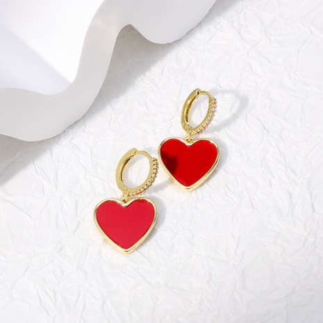 Classic Style Heart Shape Copper Drop Earrings Zircon Copper Earrings's discount tags