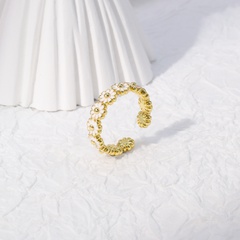 Mode Blume Kupfer Offener Ring Kupfer Ringe