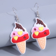 Fashion Ice Cream Rubber Splicing Earrings 1 Pair