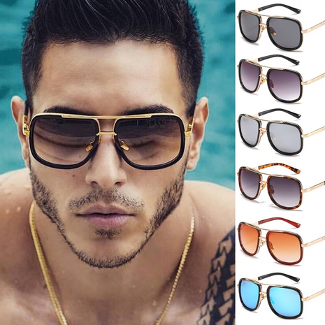 Men'S Fashion Geometric Ac Round Frame Metal Sunglasses's discount tags