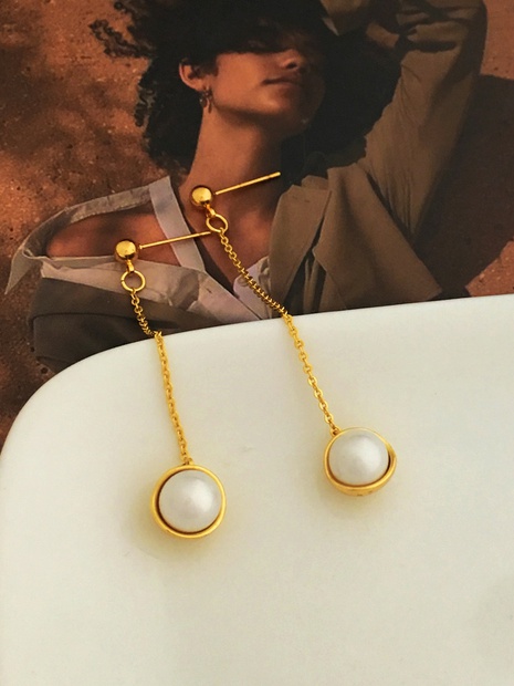 Mode Quaste Kupfer Ohrringe Überzug Künstliche Perlen Kupfer Ohrringe's discount tags