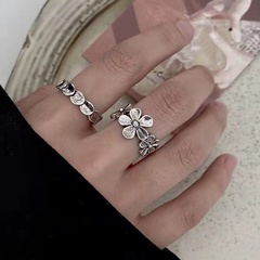Fashion Flower Metal Plating Open Ring 1 Piece