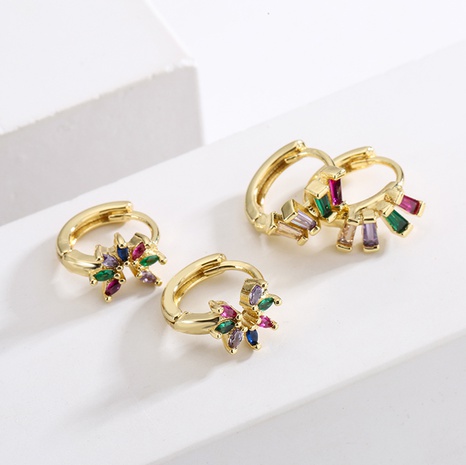Fashion Colorful Copper Earrings Inlay Zircon Copper Earrings's discount tags
