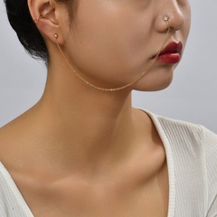 Fashion Pentagram Copper Ear clips Nose Ring Plating Zircon Copper Earrings 1 Set