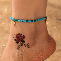 Beach Water Droplets Alloy Beaded Anklet