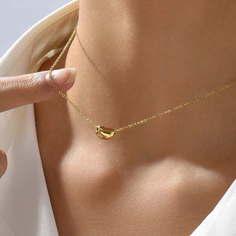 Mode Erbse Kupfer Halskette Mit Anhänger Vergoldet Kupfer Halsketten's discount tags