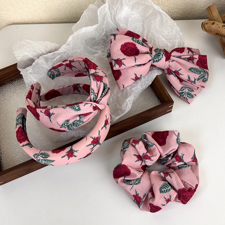 Sweet Flower Cloth Bow Knot Hair Clip Hair Band Hair Tie's discount tags