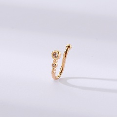 Simple Style Round Copper Plating Inlay Zircon Nose Ring