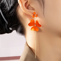 Fashion Flower Alloy Stoving Varnish Drop Earrings