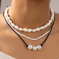 Style Simple Perle Alliage Coquille Épissage Collier