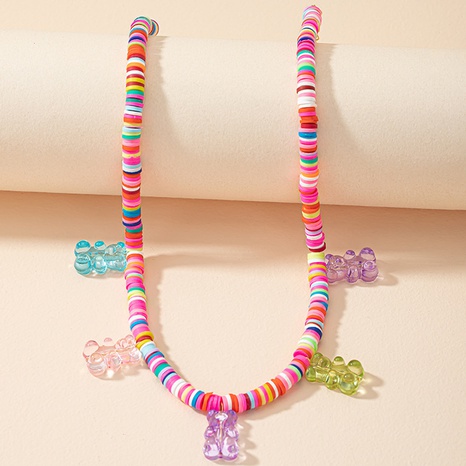 Bohemian Bear soft clay Beaded Necklace's discount tags