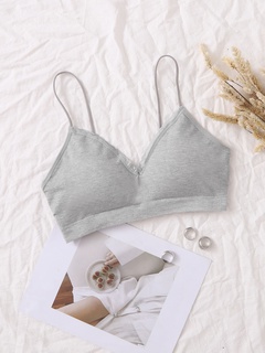 Solid Color Fixed Straps Wireless Bra Sexy Cotton Sexy Lingerie