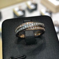 Fashion Geometric Copper Rings Diamond Artificial Diamond Copper Rings
