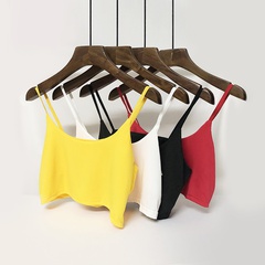 Casual Solid Color Polyester U Neck Tank Top