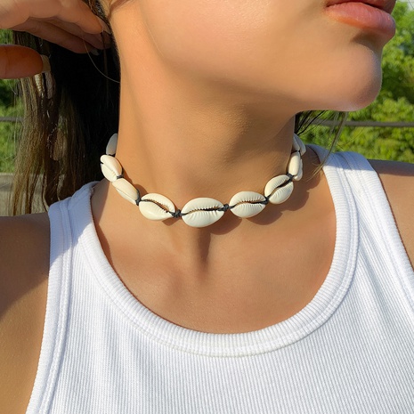 Ethnic Style Geometric Alloy Shell Choker's discount tags